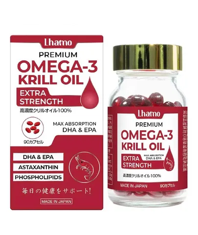 Viên nang dầu nhuyễn thể Lhamo Premium Omega-3 - Hỗ trợ tim mạch, cải thiện trí nhớ, tăng cường sức khỏe tự nhiên - Hộp 90 viên