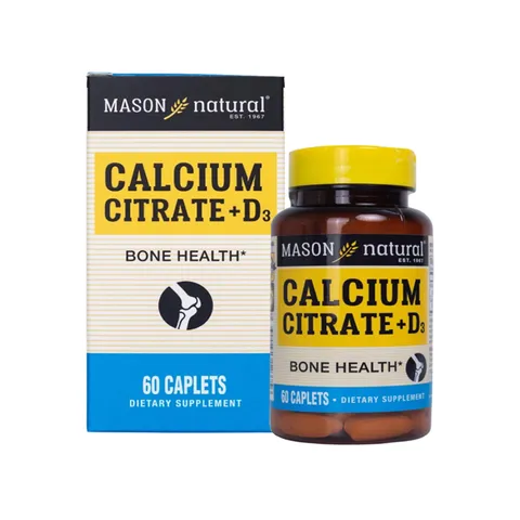 (Hàng nhập khẩu) Viên Uống Bổ Sung Canxi hữu cơ Citrate + D3 Mason Natural của Mỹ