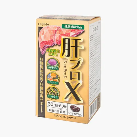 Viên Uống Hỗ Trợ Chức Năng Gan KanproX Fujina - Chiết Xuất Thảo Mộc Tự Nhiên, Bảo Vệ Gan, Giải Độc Gan - Hộp 60 Viên