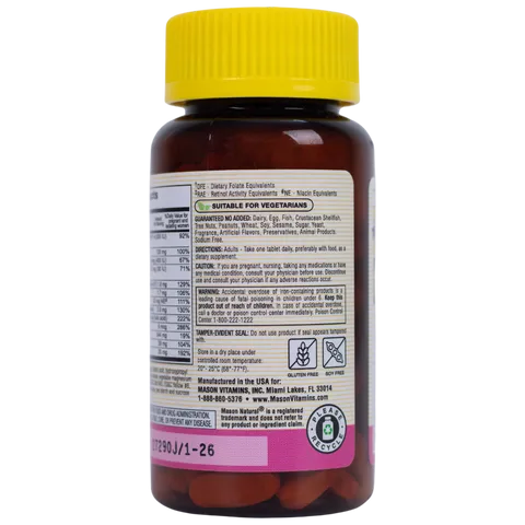 Vitamin Tổng Hợp Cho Bà Bầu Mason Natural Masonatal - Hỗ Trợ Sức Khỏe Mẹ và Phát Triển Thai Nhi - 100 Viên