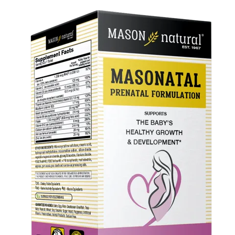 Vitamin Tổng Hợp Cho Bà Bầu Mason Natural Masonatal - Hỗ Trợ Sức Khỏe Mẹ và Phát Triển Thai Nhi - 100 Viên