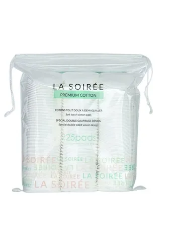 Bông Tẩy Trang La Soirée Premium Cotton 225 Miếng - Siêu Mềm Mịn, Thấm Hút Tốt, Phù Hợp Với Mọi Loại Da