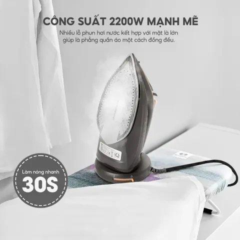 Bàn là hơi nước Lebenlang LBL5289 - Công suất 2200W, Đa chức năng cho mọi loại vải, Chống nhỏ giọt & Tự ngắt an toàn