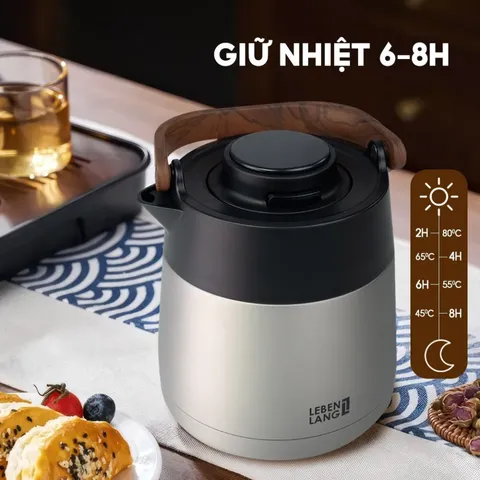 Bình Pha Trà Giữ Nhiệt Inox 304 Lõi Lọc Thông Minh Lebenlang LBL3031 - Giữ Nhiệt 6-8 Giờ, Màn Hình LED Hiển Thị Nhiệt Độ