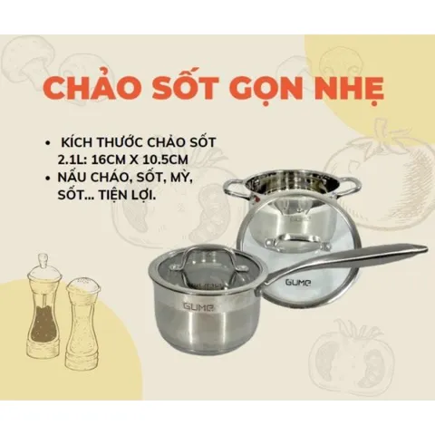 Bộ Nồi Inox Gume 5 Món Cao Cấp - Chịu Nhiệt, Đa Năng Dùng Trên Bếp Gas, Điện, Từ - Bộ Nồi Chất Lượng Hàn Quốc