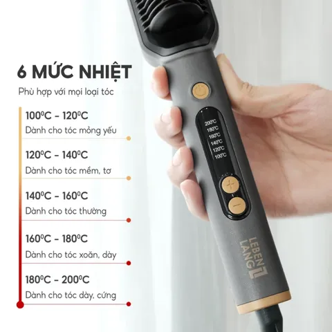 Lược Điện Chải Tóc Ion Âm Lebenlang LBL3055 Kèm Gương - Công Nghệ Hiện Đại, Dễ Dàng Mang Theo, Giúp Tóc Suôn Mượt