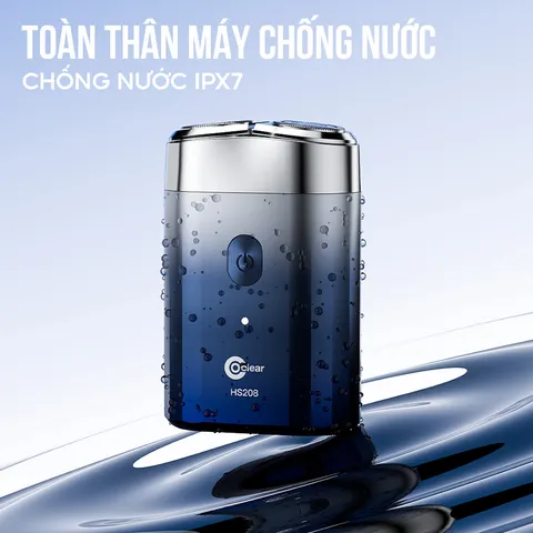Máy cạo râu Coclear HS208 - Lưỡi dao kép 3D, Chống nước IPX7, Cạo khô và ướt, Thiết kế nhỏ gọn, Thời gian sử dụng 90 phút