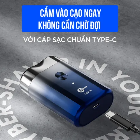 Máy cạo râu Coclear HS208 - Lưỡi dao kép 3D, Chống nước IPX7, Cạo khô và ướt, Thiết kế nhỏ gọn, Thời gian sử dụng 90 phút