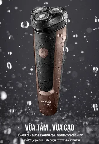 Máy cạo râu Flyco FS-317VN 3 Lưỡi Kép Chống Nước IPX7 - Cạo Khô Và Cạo Ướt - Thiết Kế 3D Thích Hợp Cho Nam