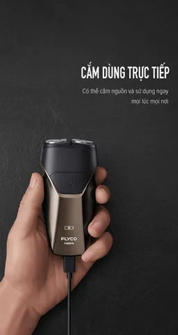Máy Cạo Râu Flyco FS888VN - Thiết Kế Hiện Đại, Sạc Nhanh 1 Giờ, Kháng Nước IPX7, Đầu Cạo 3D Linh Hoạt, Lưỡi Dao Kép 2 Vòng