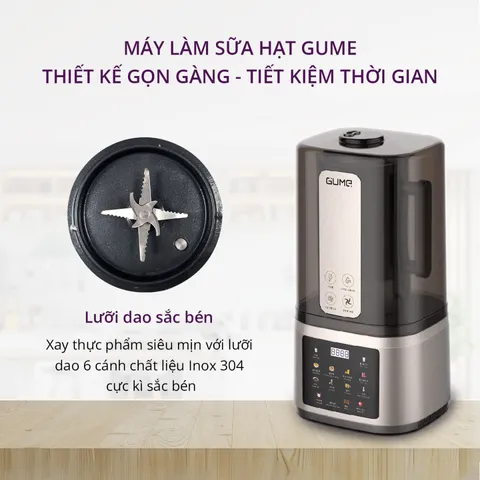 Máy Làm Sữa Hạt Đa Năng Gume GMNMM-2201 - Sữa Hạt, Cháo, Súp, Hẹn Giờ, Tích Hợp Nhiều Chức Năng Tiện Lợi cho Gia Đình