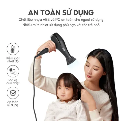 Máy Sấy Tóc Ion Lebenlang LBL3066 - Công Suất 2400W, Công Nghệ Ion Hiện Đại, Sấy Nóng Lạnh, Tóc Suôn Mượt tại Nhà