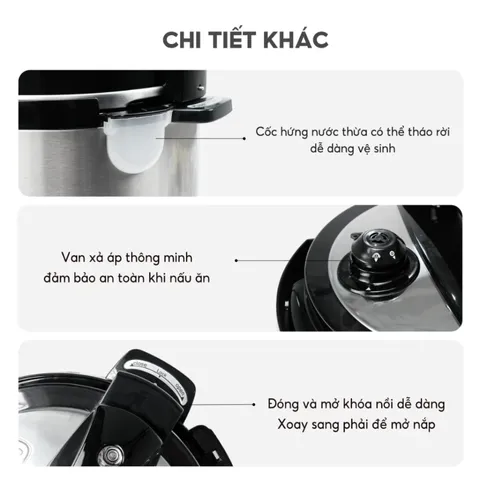 Nồi Áp Suất Điện Tử Đa Năng Lebenlang LBEE0908 - 1000W, Dung Tích 6L, Chế Độ Nấu Tự Động Tiết Kiệm Thời Gian, Công Nghệ Đức