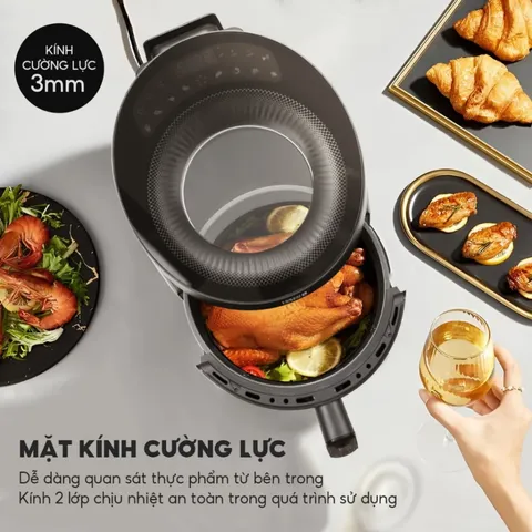 Nồi Chiên Không Dầu Lebenlang LBL8187 5L - Công Nghệ Chiên Không Dầu 360° Cho Bữa Ăn Ngon Miệng Cho Gia Đình 4-6 Người