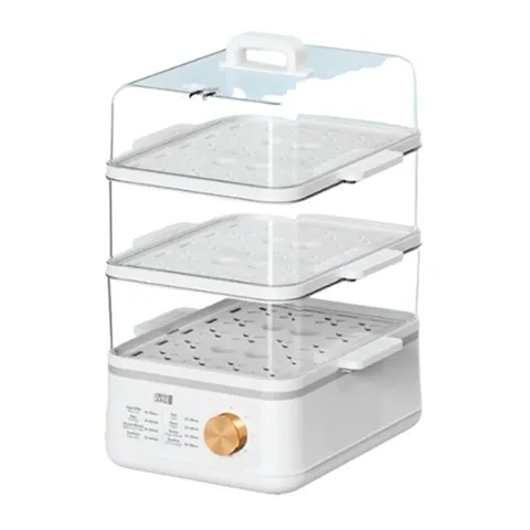 Nồi Hấp Điện 3 Tầng Đa Năng Lebenlang LBEL5032 18L - Công Suất 800W, Chất Liệu Nhựa An Toàn, Thiết Kế Tiện Lợi Cho Bếp