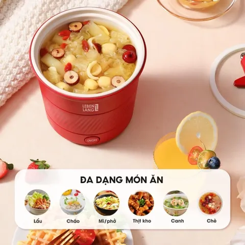 Nồi Lẩu Điện Mini Đa Năng Lebenlang LBL0505 - Dung Tích 1.1L, Công Suất 600W - Tiện Lợi Cho Sinh Viên và Gia Đình Nhỏ