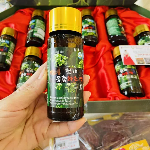 Nước Đông Trùng Hạ Thảo Mát Gan Well Bio Hovenia Cordyceps - Giải Độc, Thanh Nhiệt, Làm Đẹp Da, Hỗ Trợ Sức Khỏe 10 Lọ 100ml