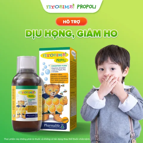 Siro Ho Fitobimbi Propoli 200ml - Hỗ Trợ Giảm Ho, Làm Dịu Họng Cho Trẻ Em Và Người Lớn, Dược Thảo Tự Nhiên