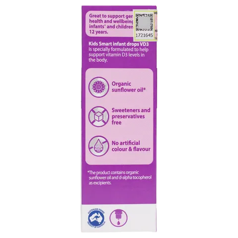 Siro Vitamin D3 Nature's Way Kids Smart 13ml - Giúp Tăng Cường Hấp Thụ Canxi, Hỗ Trợ Xương và Răng Khỏe Mạnh Cho Trẻ Em