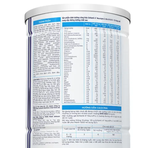 Sữa Enfamil A2 Neuropro 2 (800g) Dành Cho Trẻ 6-12 Tháng - Công Thức Đạm A2 Dễ Tiêu Hóa Và Hấp Thụ, Hỗ Trợ Phát Triển Trí Não