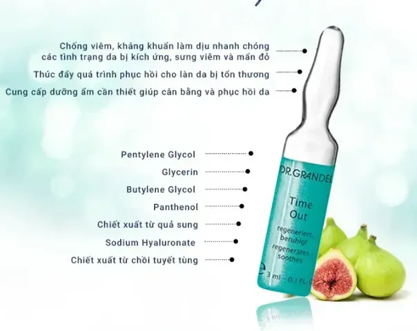 Tinh Chất Dr.Grandel Time Out 3ml - Hỗ Trợ Tái Tạo Da, Cung Cấp Ẩm, Làm Dịu Da Với Chiết Xuất Chồi Cedar Và Quả Sung