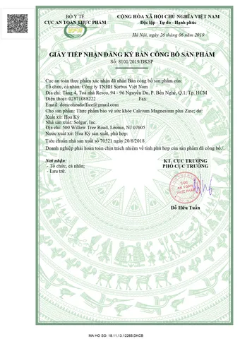 Viên uống bổ sung khoáng chất Solgar Calcium Magnesium Plus Zinc - Hỗ trợ xương, răng chắc khỏe, 100 viên nhập khẩu Mỹ