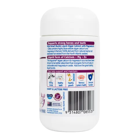 Viên nhai Nature's Way Kids Smart Burst Canxi với Magie & Kẽm - Hỗ trợ xương răng chắc khỏe cho trẻ em, 30 viên