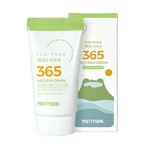 Kem Chống Nắng Chiết Xuất Rau Má Pretty Skin The Pure Jeju Cica 365 SPF 50+ - Bảo Vệ Da Nhạy Cảm, Phục Hồi Tổn Thương, Không Dính Rít