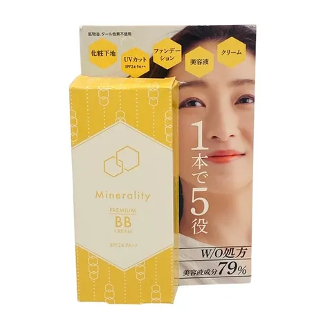 Kem Nền Trang Điểm Minerality Premium BB Cream SPF24 PA++ - Đa Năng 5 Trong 1, Dưỡng Da, Chống Nắng, Lớp Nền Tự Nhiên, Phù Hợp Da Nhạy Cảm
