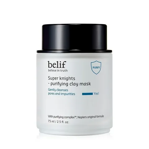 Mặt Nạ Đất Sét Belif Super Knights Purifying Clay Mask 75ml - Làm Sạch Lỗ Chân Lông, Kiểm Soát Dầu Mụn, Da Khỏe Mại
