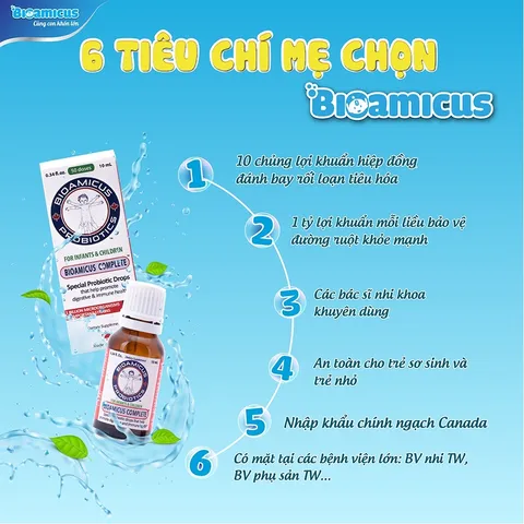 Men Vi Sinh BioAmicus Complete 10 Chủng - Hỗ Trợ Tiêu Hóa và Miễn Dịch Cho Trẻ, Dạng Nhỏ Giọt Tiện Lợi 10ml