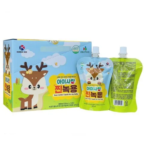 Nước Uống Gạc Nhung Hươu 365 Baby Hàn Quốc Hỗ Trợ Tăng Cường Sức Đề Kháng Dinh Dưỡng Cho Trẻ Từ 1 Tuổi - Hộp 10 Gói 80ml
