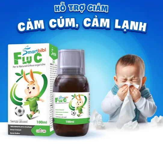 Siro Smartbibi Flu C 30ml - Hỗ Trợ Tăng Đề Kháng, Giảm Cảm, Bảo Vệ Đường Hô Hấp, Dành Cho Trẻ Nhỏ và Người Lớn