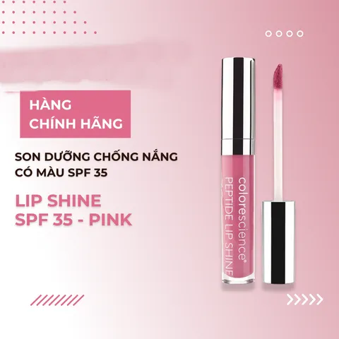 Son Dưỡng Colorescience Lip Shine SPF35 Màu Hồng Tự Nhiên - Chăm Sóc Môi, Bóng Khỏe, Bảo Vệ TIA UV