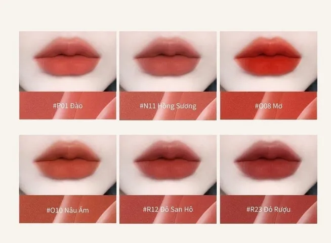 Son Kem Chando Himalaya Velvet Matte R23 Wine Red - Lì Mịn, Màu Đỏ Rượu Vang Thời Thượng, Giữ Màu Bền Lâu, Dành Cho Mọi Tôn Da