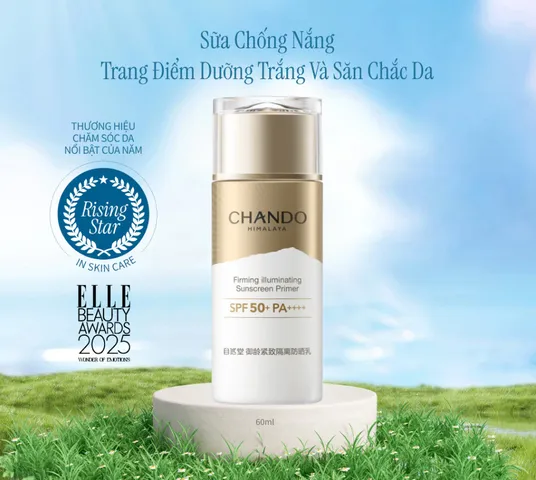Sữa Chống Nắng Chando Himalaya Firming Illuminating SPF50+ - Kem Lót Trang Điểm Dưỡng Da Chống Tia UV, Phù Hợp Mọi Loại Da