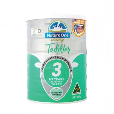 Sữa dê Nature One Dairy Goat 3 cho bé từ 1-3 tuổi - Dinh dưỡng cao cấp, hỗ trợ tiêu hóa và miễn dịch, hộp 800g.