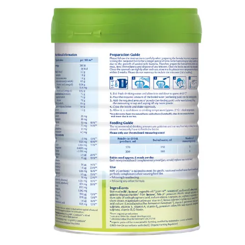 Sữa HiPP Organic Combiotic số 2 cho trẻ từ 6 tháng - Hỗ trợ phát triển toàn diện, tăng sức đề kháng, hộp 800g nguyên liệu hữu cơ
