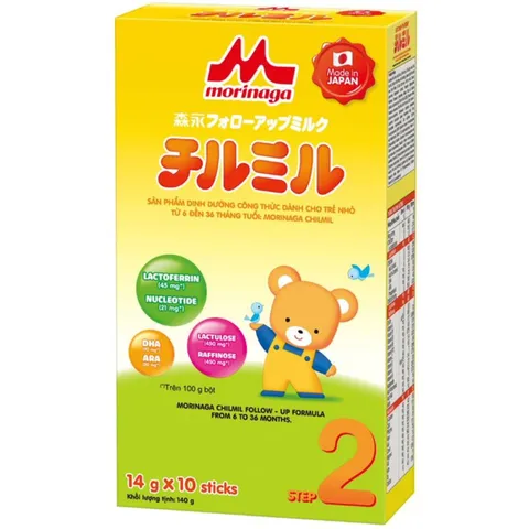 Sữa Morinaga Chilmil số 2 Dạng Thanh Cho Bé 6-36 Tháng Tuổi - Hỗ Trợ Phát Triển Thể Chất và Trí Não, Tiện Lợi Pha Chế