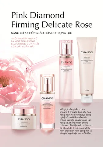 Chando Himalaya Pink Diamond Toner - Nước Hoa Hồng Nâng Cơ, Dưỡng Da Mịn Màng, Chống Lão Hóa 110ml