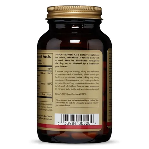 Viên uống bổ sung khoáng chất Solgar Calcium Magnesium Plus Zinc - Hỗ trợ xương, răng chắc khỏe, 100 viên nhập khẩu Mỹ
