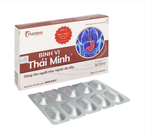 Viên uống Bình Vị Thái Minh - Hỗ trợ tiêu hóa tự nhiên, giảm acid dạ dày, viêm loét hiệu quả - Hộp 20 viên