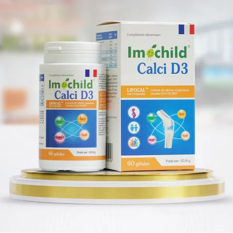 Viên Uống Bổ Sung Canxi & Vitamin D3 Imochild Calci D3 - Hỗ Trợ Xương Khỏe Mạnh, Phát Triển Chiều Cao Cho Trẻ Em, 60 Viên