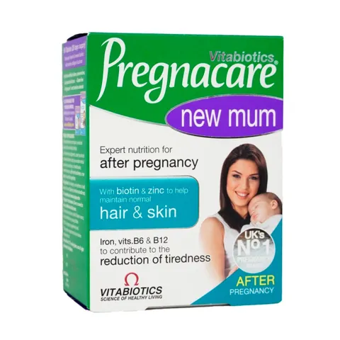 Viên uống giảm rụng tóc sau sinh Vitabiotics Pregnacare New Mum - Bổ sung vitamin cho mẹ, hỗ trợ đẹp da và tóc khỏe mạnh, 56 viên