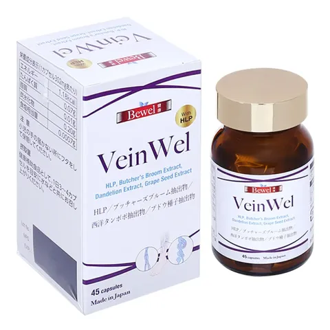 Viên uống Waki Bewel Veinwel - Hỗ trợ ngừa giãn tĩnh mạch bằng chiết xuất thiên nhiên, 45 viên bổ sung sức khỏe cho người lớn