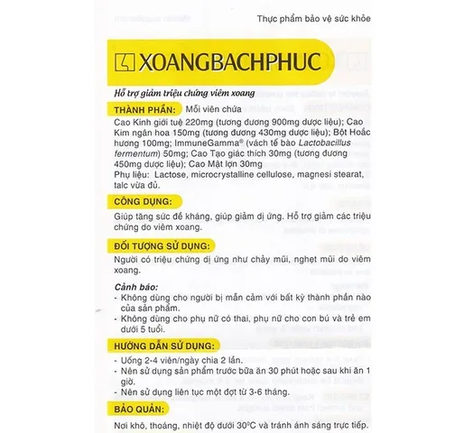 Viên Uống Xoang Bách Phục LOHHA - Hỗ Trợ Tăng Cường Sức Đề Kháng và Giảm Dị Ứng, Thành Phần Tự Nhiên, Hộp 20 Viên