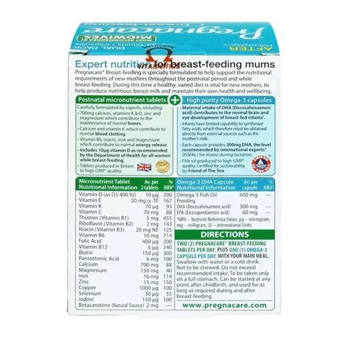 Vitamin Tổng Hợp Cho Mẹ Bầu Sau Sinh Pregnacare Breast Feeding 84 Viên - Hỗ Trợ Sức Khỏe & Đề Kháng Cho Mẹ & Bé