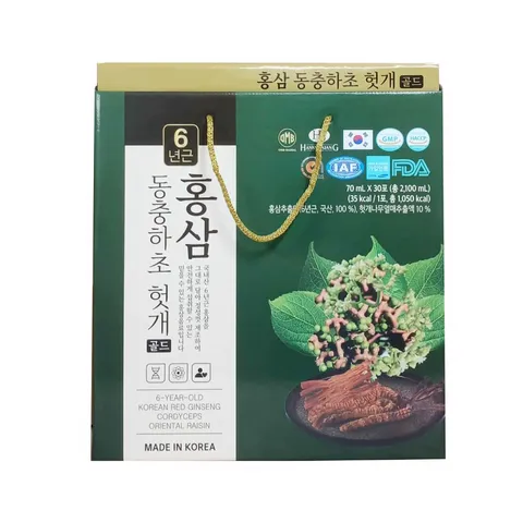 Nước Hồng Sâm Mát Gan Đông Trùng Hạ Thảo KGF - Giải Nhiệt Cơ Thể, Tăng Cường Đề Kháng, Hỗ Trợ Làm Đẹp Da 30 Gói x 50ml