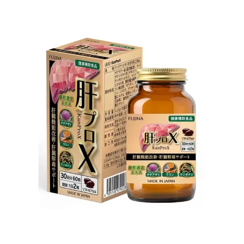 Viên Uống Hỗ Trợ Chức Năng Gan KanproX Fujina - Chiết Xuất Thảo Mộc Tự Nhiên, Bảo Vệ Gan, Giải Độc Gan - Hộp 60 Viên