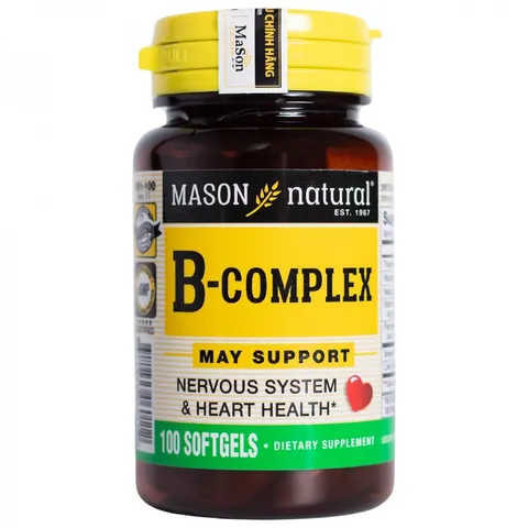 Viên Uống Mason Natural B-Complex Bổ Sung Vitamin Nhóm B - Hỗ Trợ Năng Lượng, Giảm Căng Thẳng, 100 Viên